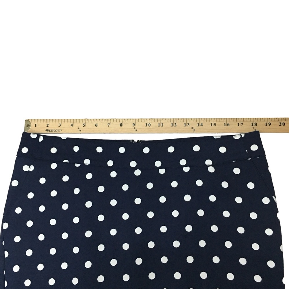 MERONA Navy Blue White Polka Dot Stretch Skirt - Women’s 14 NWT - Picture 2 of 9